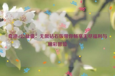 奇迹sf公益服：无限钻石版带你畅享无尽福利与精彩冒险