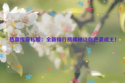 热血传奇私服：全新排行榜揭秘让你逆袭成王！