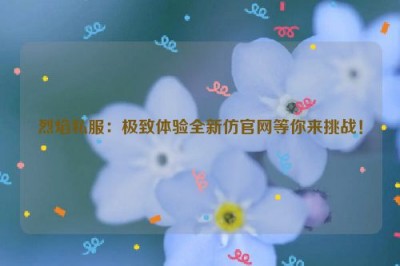 烈焰私服：极致体验全新仿官网等你来挑战！