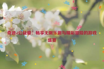 奇迹sf公益服：畅享无限乐趣与精彩冒险的游戏盛宴