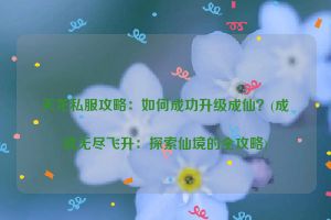 天龙私服攻略：如何成功升级成仙？(成就无尽飞升：探索仙境的全攻略)