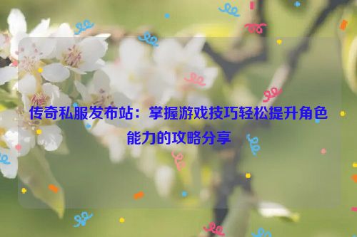 传奇私服发布站：掌握游戏技巧轻松提升角色能力的攻略分享