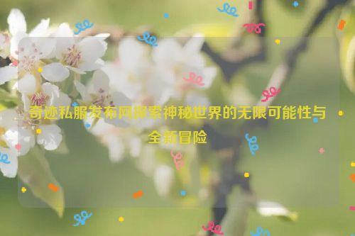 奇迹私服发布网探索神秘世界的无限可能性与全新冒险