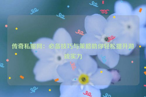 传奇私服网：必备技巧与策略助你轻松提升游戏实力