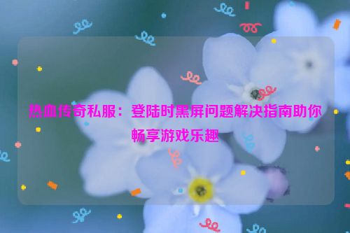 热血传奇私服：登陆时黑屏问题解决指南助你畅享游戏乐趣