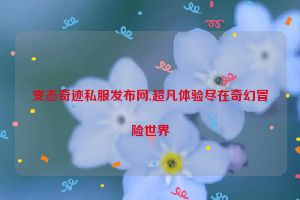 变态奇迹私服发布网,超凡体验尽在奇幻冒险世界