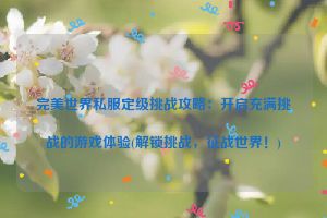 完美世界私服定级挑战攻略：开启充满挑战的游戏体验(解锁挑战，征战世界！)