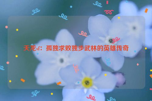 天龙sf：孤独求败独步武林的英雄传奇