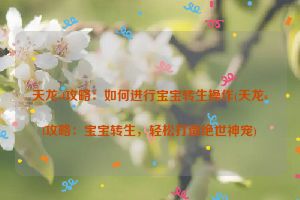 天龙sf攻略：如何进行宝宝转生操作(天龙sf攻略：宝宝转生，轻松打造绝世神宠)