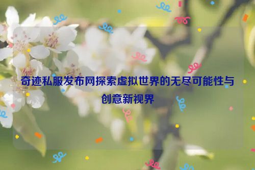 奇迹私服发布网探索虚拟世界的无尽可能性与创意新视界