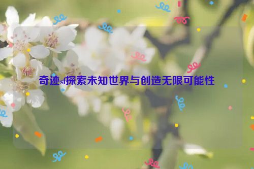 奇迹sf探索未知世界与创造无限可能性