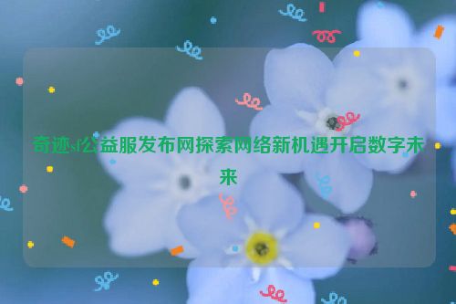 奇迹sf公益服发布网探索网络新机遇开启数字未来