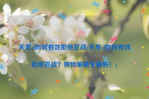 天龙sf如何有效拒绝宣战(天龙sf如何有效拒绝宣战？独特策略全解析！)