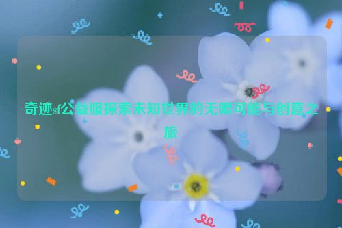 奇迹sf公益服探索未知世界的无限可能与创意之旅