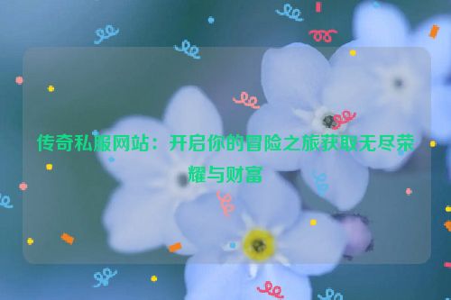 传奇私服网站：开启你的冒险之旅获取无尽荣耀与财富