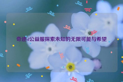 奇迹sf公益服探索未知的无限可能与希望