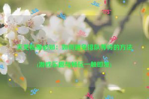 天龙私服必知：如何避免排队等待的方法(游戏乐趣与畅玩一触即发)