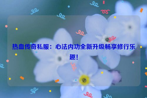 热血传奇私服：心法内功全新升级畅享修行乐趣！