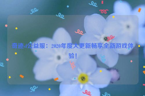 奇迹sf公益服：2020年度大更新畅享全新游戏体验！