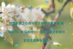 传奇私服之心得分享及游戏注意事项(独享战力，畅玩游戏——传奇私服之心得分享及注意事项总结)